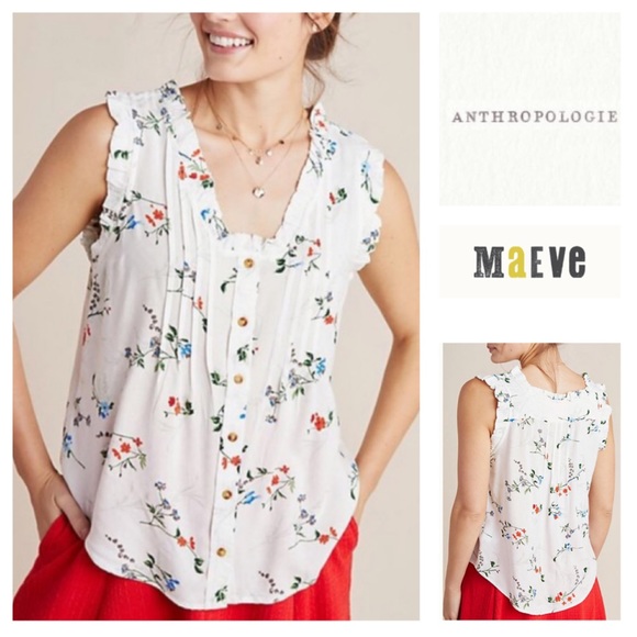 ANTHROPOLOGIE Maeve ‘Rayne’ sleeveless classic buttondown top - Picture 10 of 10